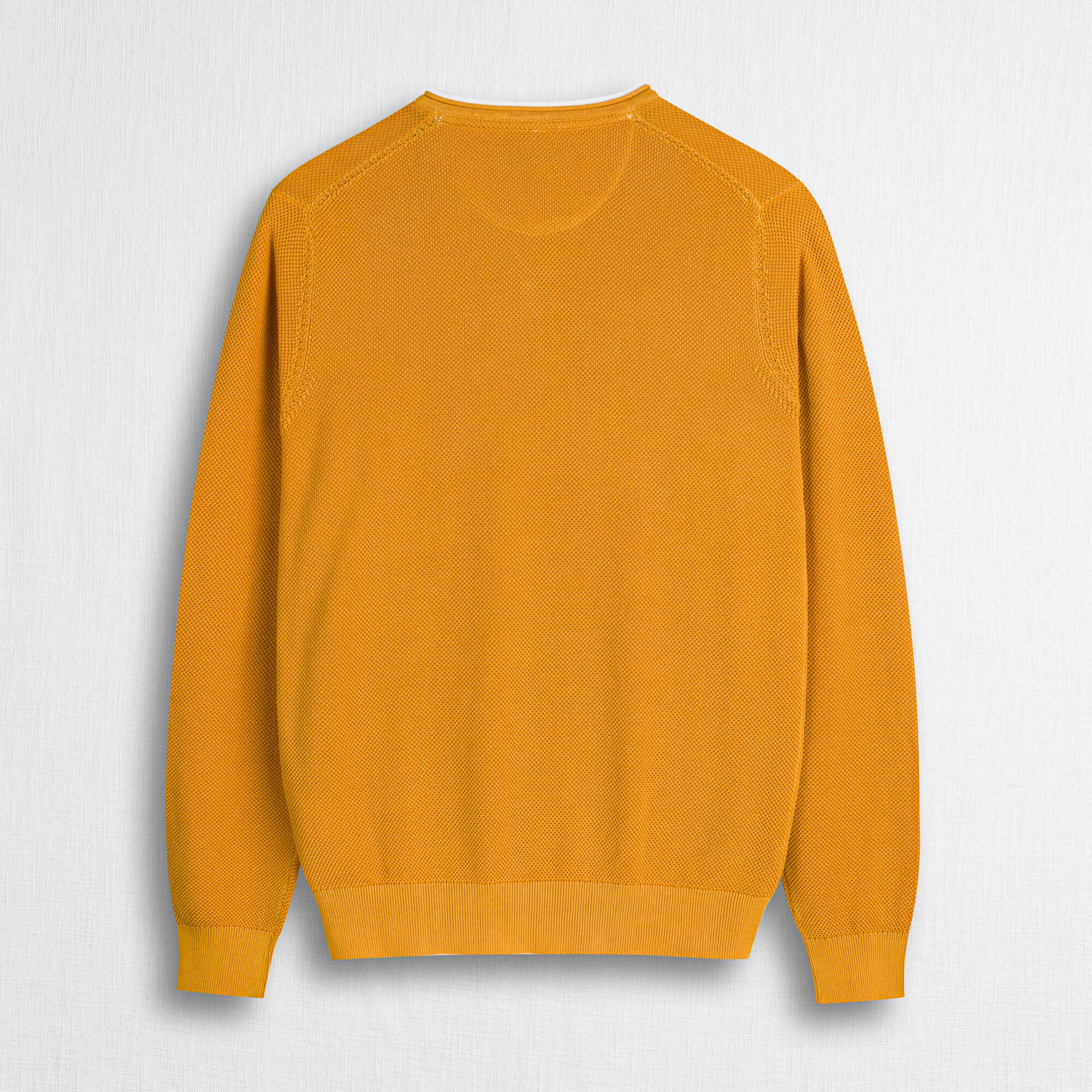 100% Cotton Piquet Serafino Acid Wash Shirt - Gold Yellow