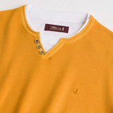 100% Cotton Piquet Serafino Acid Wash Shirt - Gold Yellow