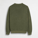 100% Cotton Piquet Serafino Acid Wash Shirt - Dark Olive