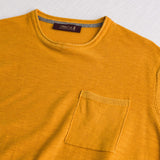 100% Cotton Slub Acid Wash Shirt - Gold Yellow