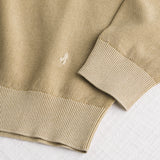 Piquet Crew Neck Acid Wash Shirt - Khaki