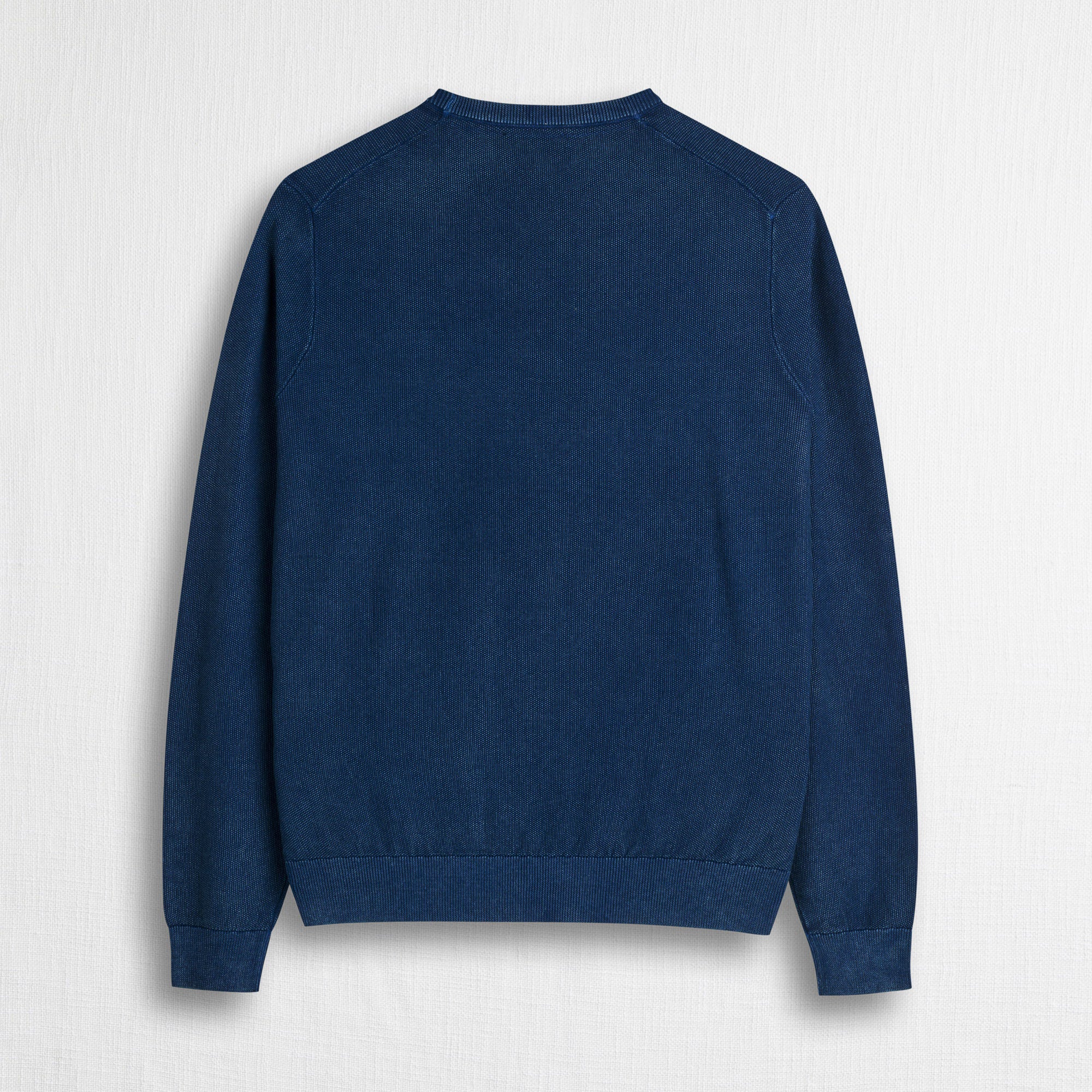 Piquet Crew Neck Acid Wash Shirt - Deep Blue