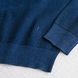 Piquet Crew Neck Acid Wash Shirt - Deep Blue