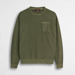 Maglia in piquet girocollo acid wash - Dark Olive
