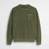 Maglia in piquet girocollo acid wash - Dark Olive