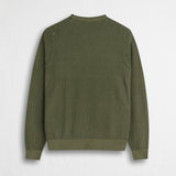 Piquet Crew Neck Acid Wash Shirt - Dark Olive