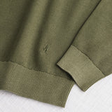 Piquet Crew Neck Acid Wash Shirt - Dark Olive