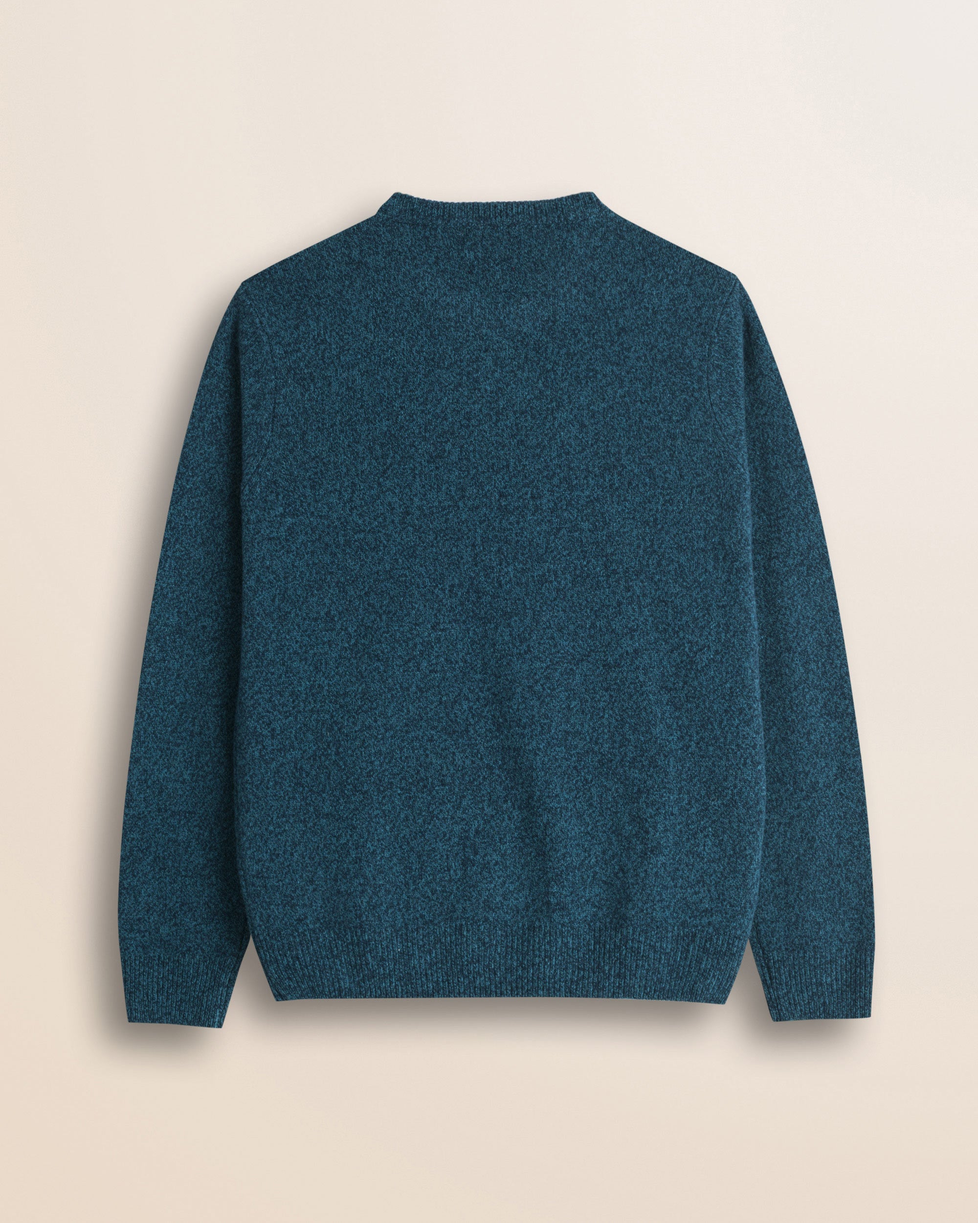 Maglione Girocollo in Lambswool Mouliné  retro - Atlantic Deep
