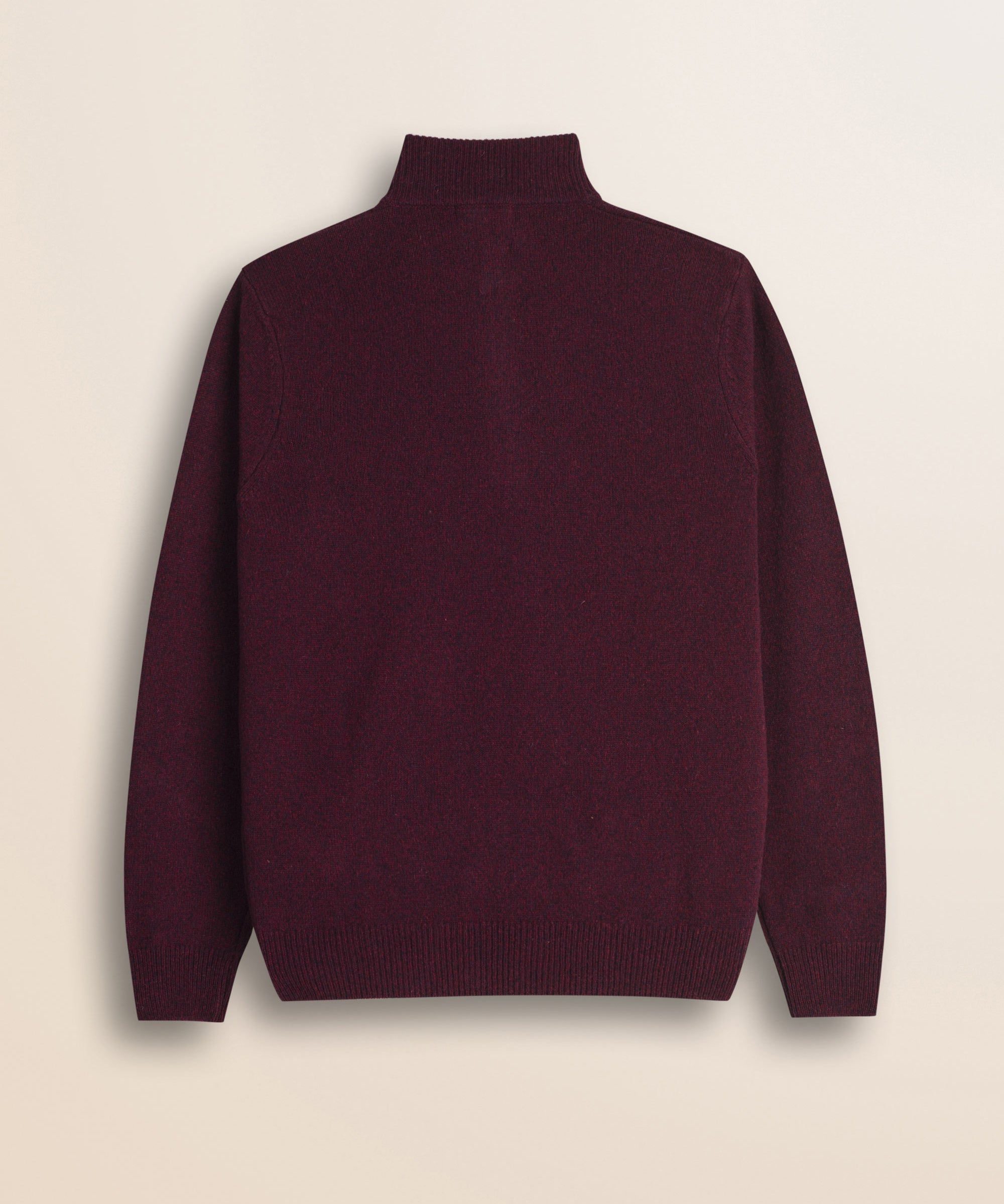 Maglione Mezza Zip in Lambswool Mouliné  retro - Merlot