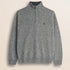 Maglione Mezza Zip in Lambswool Mouliné  fronte - Grey Melange