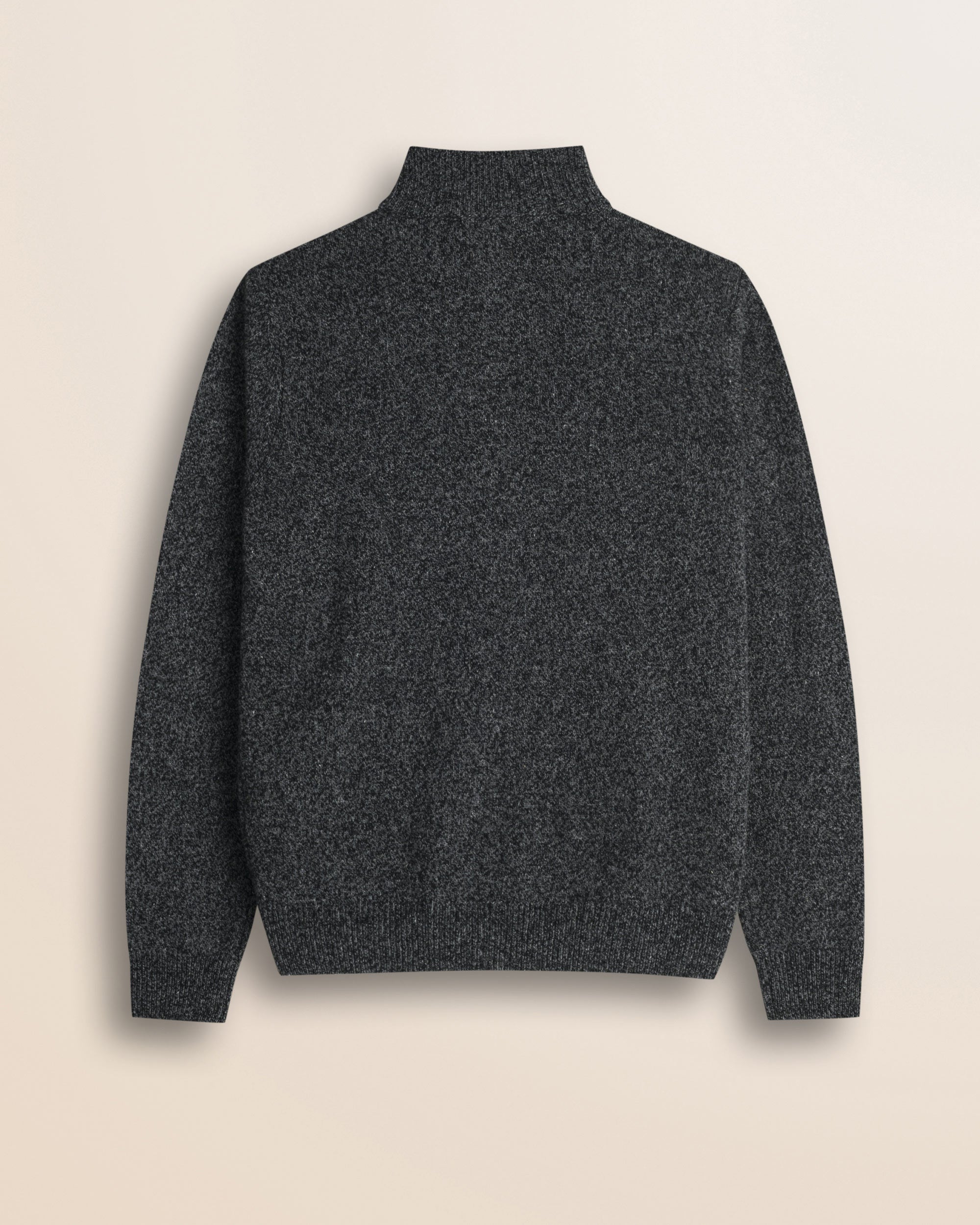 Maglione Mezza Zip in Lambswool Mouliné  retro - Charcol
