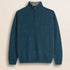 Maglione Mezza Zip in Lambswool Mouliné  fronte - Atlantic Deep