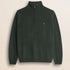 Maglione Mezza Zip in Lambswool Mouliné  fronte - Olive Night