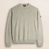 Maglione Girocollo Bottonato in Misto Lana fronte - Chalk