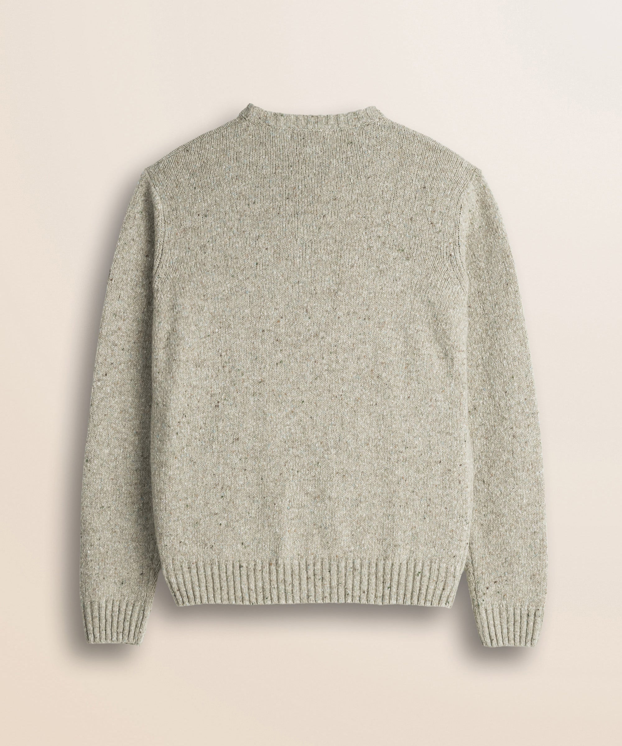 Maglione Girocollo Bottonato in Misto Lana retro - Chalk