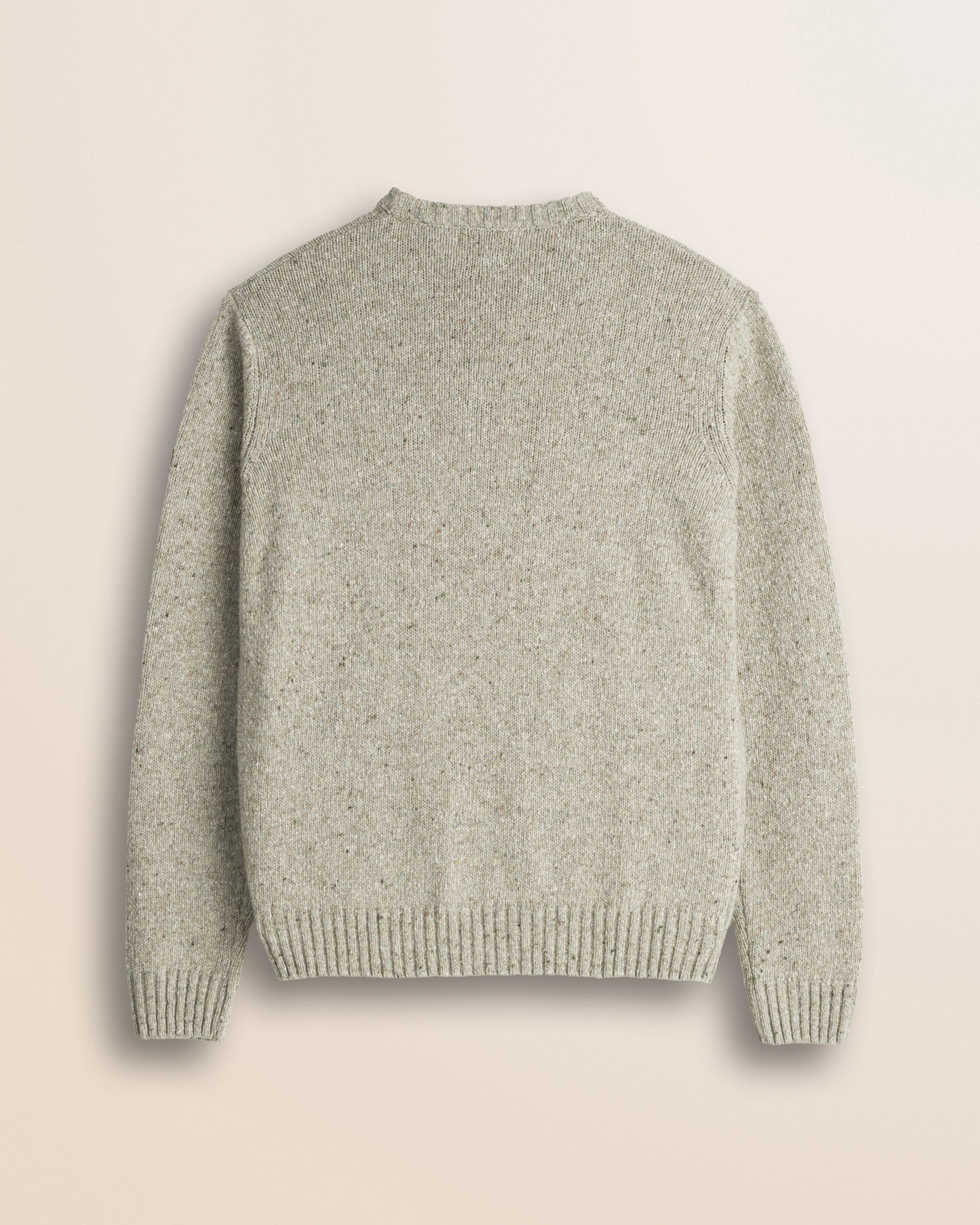 Maglione Girocollo Bottonato in Misto Lana retro - Chalk