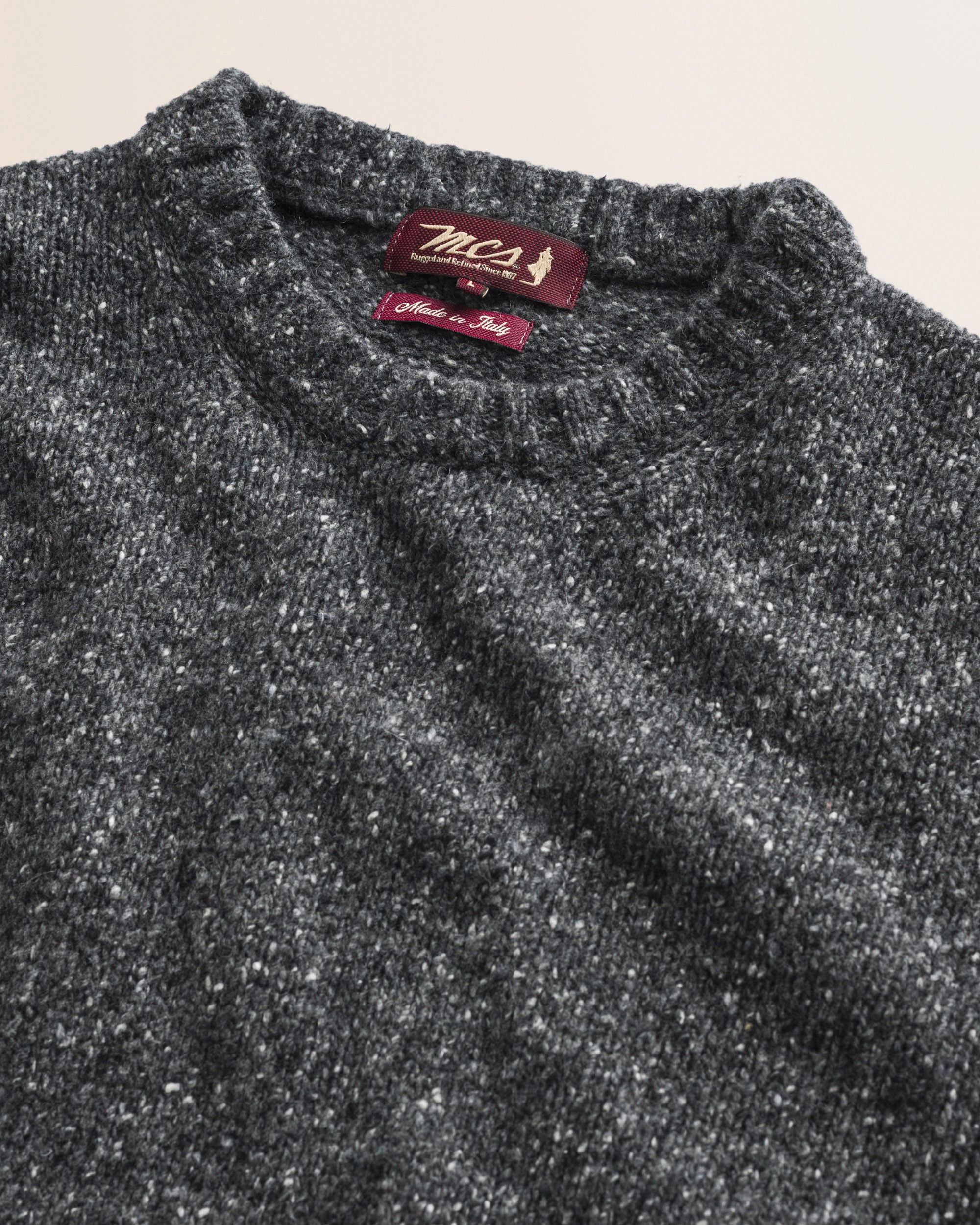 Maglione Girocollo Bottonato in Misto Lana dettaglio - Grey