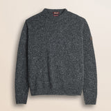 Maglione Girocollo Bottonato in Misto Lana fronte - Grey