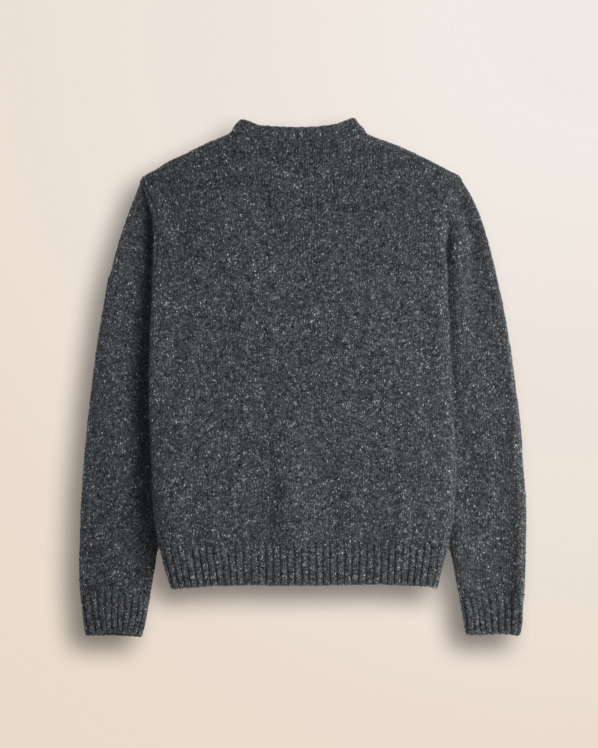 Maglione Girocollo Bottonato in Misto Lana retro - Grey