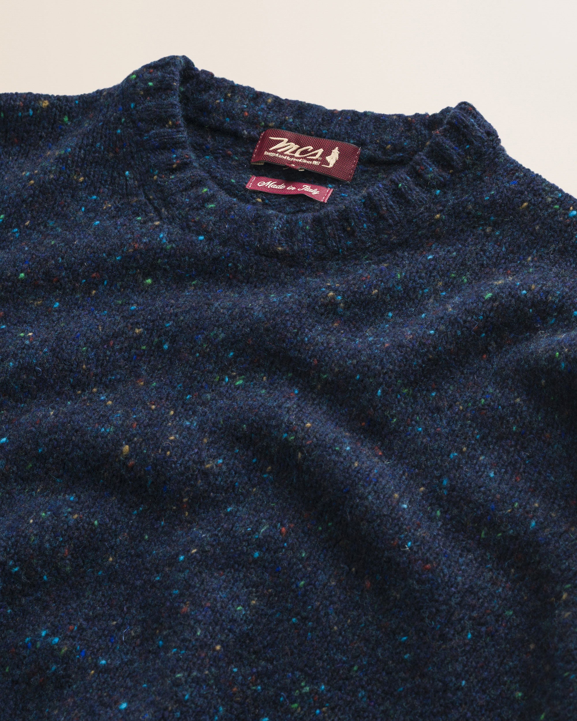Maglione Girocollo Bottonato in Misto Lana dettaglio - Indigo Dust
