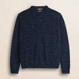 Maglione Girocollo Bottonato in Misto Lana fronte - Indigo Dust