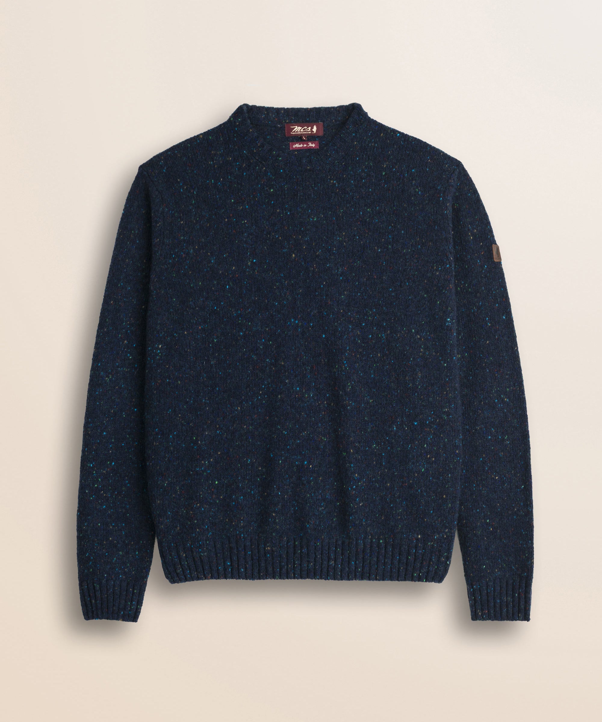Maglione Girocollo Bottonato in Misto Lana fronte - Indigo Dust