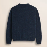 Maglione Girocollo Bottonato in Misto Lana retro - Indigo Dust