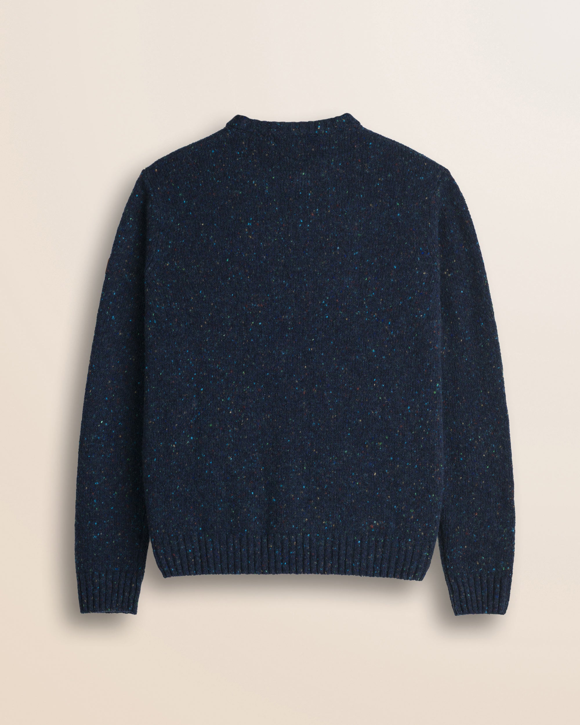 Maglione Girocollo Bottonato in Misto Lana retro - Indigo Dust