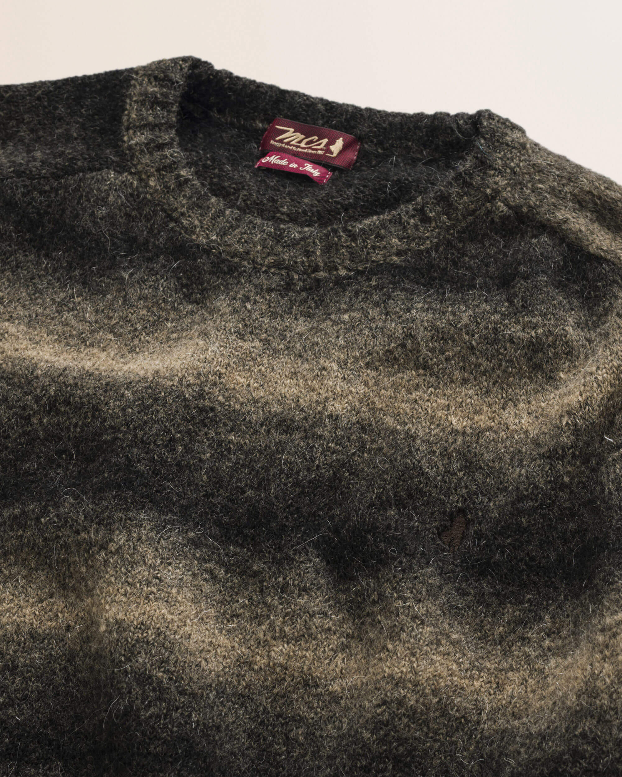 Maglione Raglan in Misto Mohair Sfumato dettaglio - Chocolate