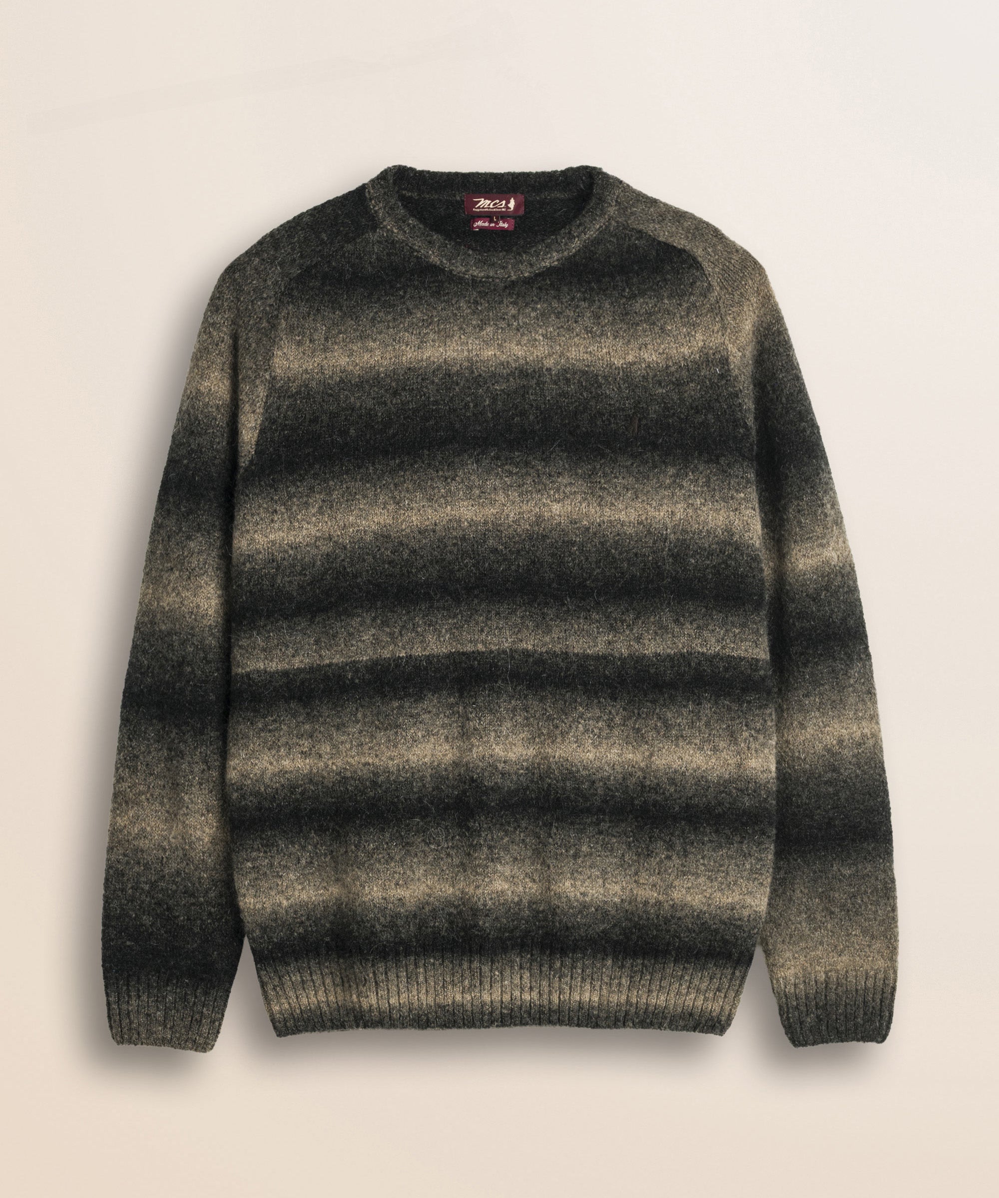 Maglione Raglan in Misto Mohair Sfumato fronte - Chocolate