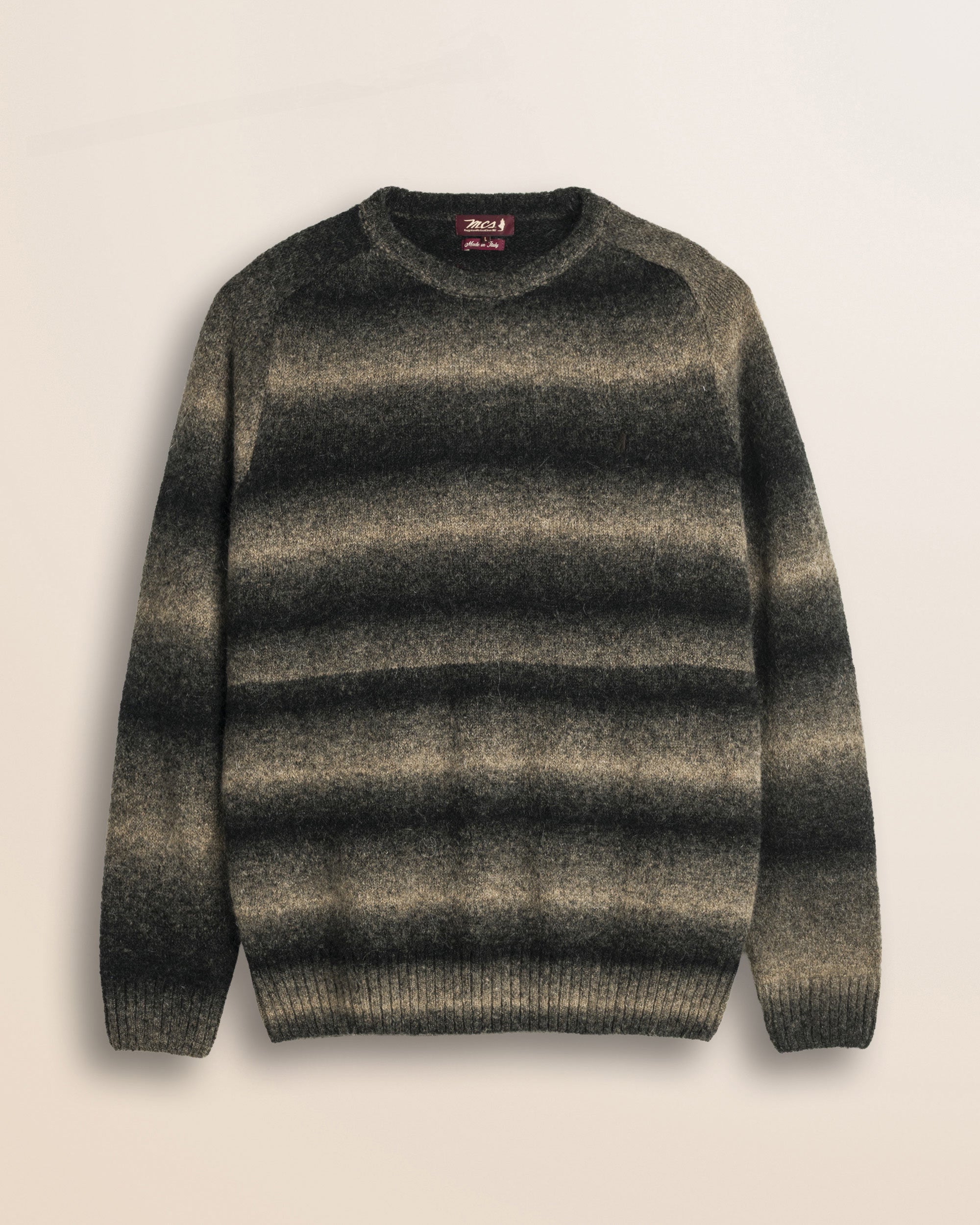Maglione Raglan in Misto Mohair Sfumato fronte - Chocolate
