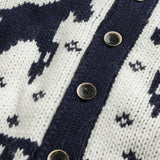 Cardigan "Rodeo" Intarsiato  dettaglio apertura - White