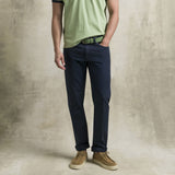 Pantaloni 5 tasche casual in popeline stretch - Navy Blue
