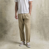 Chino pants in linen - Khaki