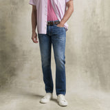 Jeans Used Paint Slim - Denim