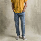 Stone Wash Regular Jeans - Tinted Blue