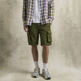Stretch Gabardine Cargo Shorts - Dark Olive