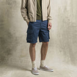 Stretch Cotton Cargo Shorts - Navy Blue
