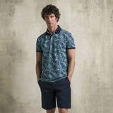 100% Cotton Piqué Printed Polo - Blue Floral
