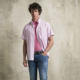 Camicia 100% cotone stampata manica corta - Rose Print
