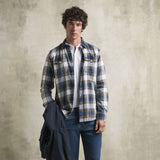 100% cotton checked shirt with small pockets - Beige Check