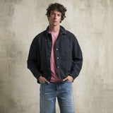 Relaxed Fit Cotton Shirt Jacket - Navy Blue
