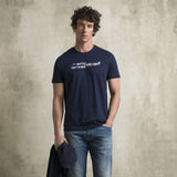 T-shirt 100% cotone con stampa grafica collezione - Navy Blue