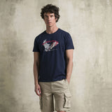 T-shirt 100% cotone con artwork - Navy Blue