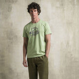 100% Cotton T-Shirt with Large Front Print - Light Green