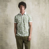 100% Cotton Piqué Printed Polo - Green Floral