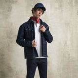 Cappellino baseball con visiera in Denim - Dark Blue