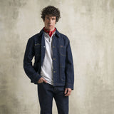 Workwear Raw Denim Jacket - Dark Blue