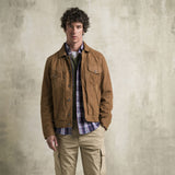 100% Leather Trucker Jacket - Light Cognac