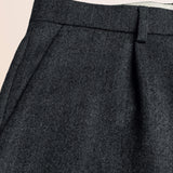 Pantalone Chino in Lana Herringbone dettaglio tasca - Herringbone Grey Melange